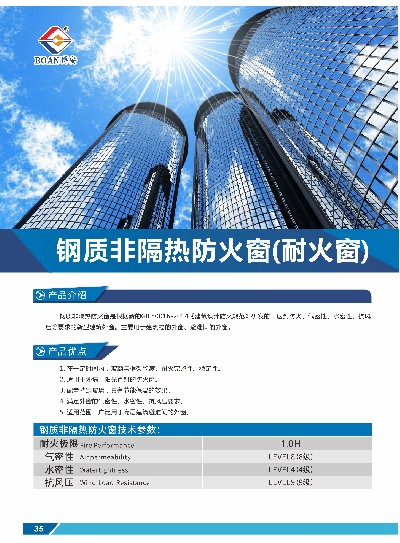 鋼質(zhì)非隔熱防火窗(耐火窗)